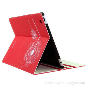 PU Leather Cases for Apple iPad with Desk-stand Function & Book Design